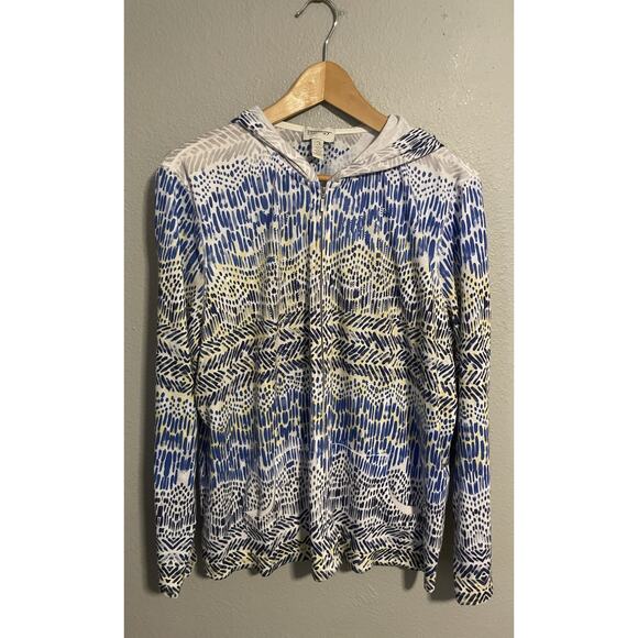 Chicos Womens Hoodie Size 3 US XL Colorful Abstract Print Full Zip Casual Artsy - Picture 1 of 7